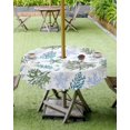 thumbnail image 3 of Navy Blue Corals Outdoor Round Tablecloth with Umbrella Hole 60 Inch,Wrinkle Free Wipeable Fabric Table Cloth Waterproof Zippered Cover for Camping Picnic Patio,Nautical Boho Tropical Reef Coastal, 3 of 5