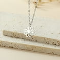 thumbnail image 3 of Hollow out daisy pendant necklace 14K Yellow Gold women's romantic Kpop fashionable flower pendant necklace couple jewelry gift, 3 of 7