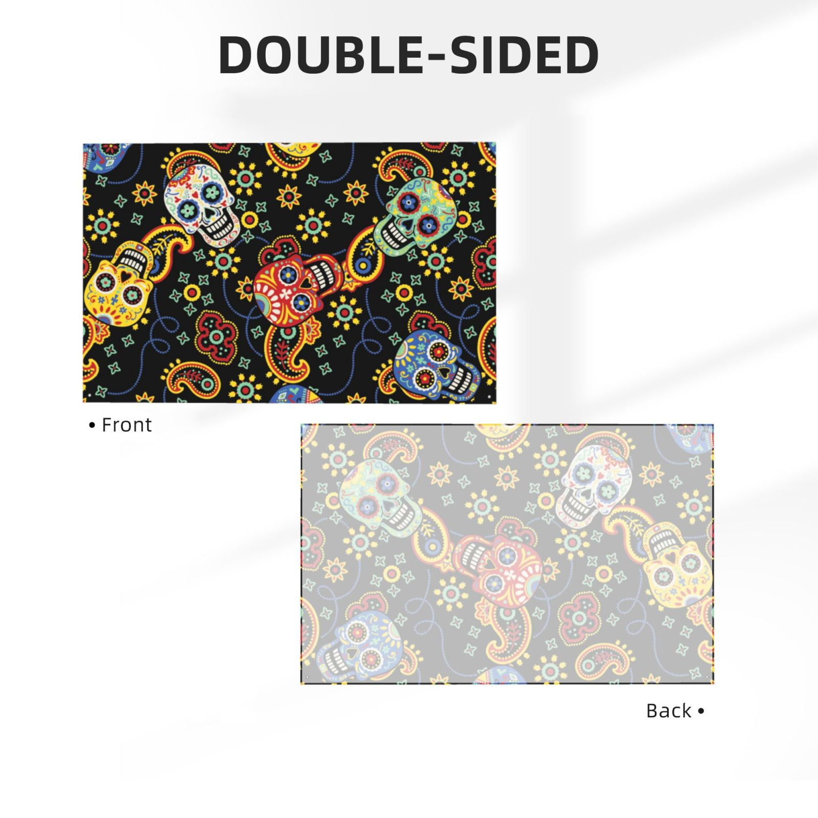 Mexican Skull Paisley Four Hole Decorated Banner Flag for Garden Yard Home Decoration Indoor Outdoor 4x6 Ft