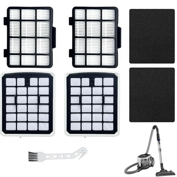 4-Pack HEPA Replacement Filters for Eureka NEN180 Bagless Canister Vacuum Cleaners – Includes 2 Dust Cup Filters   2 HEPA Filters   1 Cleaning Brush