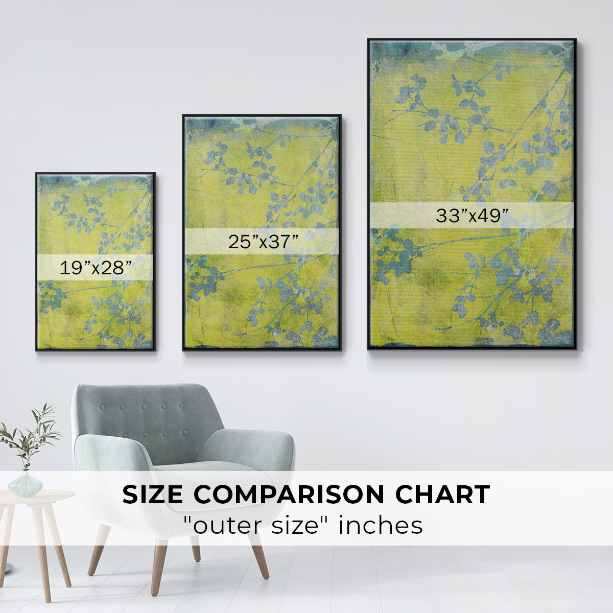 Boundless VIII Framed Premium Gallery Wrapped Canvas - Ready to Hang - 25 x 37 - Black Floating Frame
