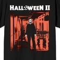 thumbnail image 2 of Halloween II Logo Michael Myers on reddish hospital background on Black Short Sleeve Adult T-Shirt-4XL, 2 of 4