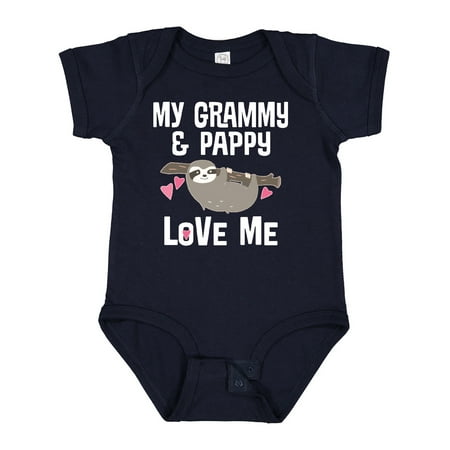 

Inktastic Grammy and Pappy Love Me Sloth Gift Baby Boy or Baby Girl Bodysuit
