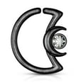thumbnail image 5 of Ear Cartilage,Daith Hoop Tragus Rings Crescent Moon with Crystal Design S. Steel, 5 of 10