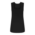 thumbnail image 5 of RYRJJ Summer Tank Tops for Women Square Neck Loose Fit Casual Tunics Fashion Flowy Sleeveless Side Slit T Shirts(Black,S), 5 of 6
