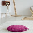 thumbnail image 3 of Geometric Round Floor Cushion with Handle, Pink Tones Design Diagonal Squares in Symmetric Warm Colored Repetition, Pillow for Living Room & Dorms, 18" Round, Magenta Pale Pink, by Ambesonne, 3 of 4