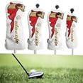 thumbnail image 6 of 4x Golf Club Head Covers Golf Wood Headcover Protector Head Covers Guard Fashion with Number Tag for Golfer Gift Unisex Accessories Dog White, 6 of 10