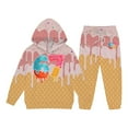 thumbnail image 3 of MEZZALL Boys 67 Ice Cream Print Sweatsuit Clothing Sets Long Sleeve Cute Pacthwork Sweatshirt Tops Hoodie Trousers Pants Sets Leisure Long Sleeve Clothing Sets, 3 of 5