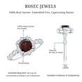 thumbnail image 5 of Rosec Jewels Real Garnet Vintage Inspired Engagement Ring - Cushion Cut Garnet and Diamond Halo Ring - with Jewelry Box, 10K White Gold, US 10.50, 5 of 8