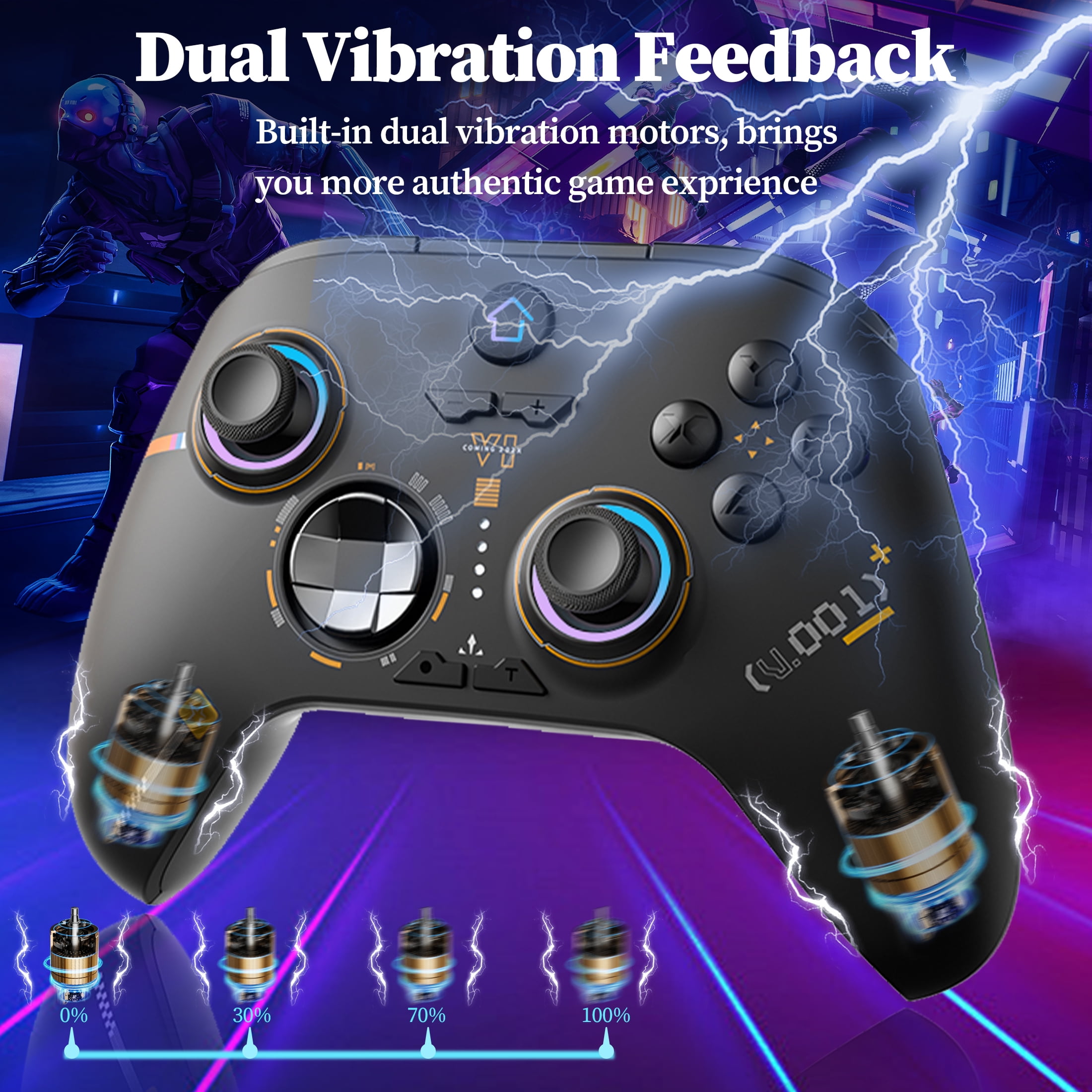 REUUY Kabelloser Controller Für X – Wireless Gamepad Mit Dual Vibration & Schultertasten | Für PC Gaming