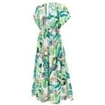 thumbnail image 3 of Birdeem Robe d'Été Bohème pour Femme à Col en V, Dos Ouvert, avec Liens, Décontractée, à Imprimé, 3 of 9