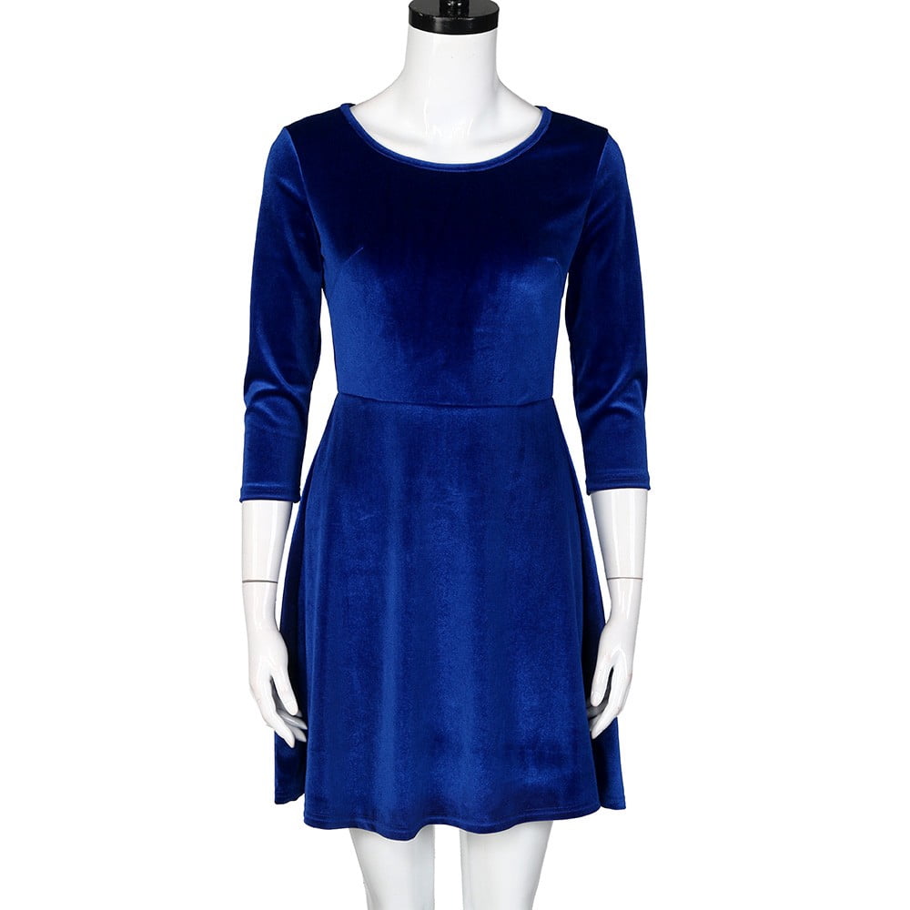 amazon blue velvet dress Velvet V-Neck Mermaid Show Choir Gown - Blues main image 1