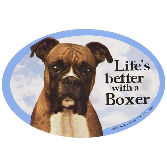 Prismatix Boxer Oval Dog Magnet – 6 x 4 in, Full Color