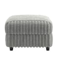thumbnail image 4 of Weston Home Eldric Furry Channel Fabric Down-filled Ottoman, 4 of 6