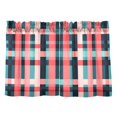 thumbnail image 7 of Yayeee Kitchen Curtains Tier Pair Light Filtering 27"x36" Rod Pocket Short Cafe Window Panel, Red Teal Stripes, 7 of 7