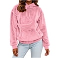 thumbnail image 5 of Women's Solid Color Oversized Hoodie Pet Pouch Sweatshirt with Large Kangaroo Pocket Pink XXL(XXL), 5 of 8