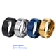 thumbnail image 2 of Anillos de titanio lisos de diseño Simple de acero inoxidable mate de 8mm, anillos plateados en tono dorado, anillos negros y azules, regalo de joyería para hombres y mujeres Tan Jianjun  unisex, 2 of 2