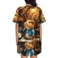 thumbnail image 3 of Lsque Scientist Guinea Pig Women's Short-Sleeved Pajama Set - 2 Piece Soft and Lightweight Sleepwear Set-Large, 3 of 9