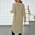 thumbnail image 3 of Women's Sweater Dress Knit Dress Dress Midi Dress Knitwear Warm Fashion Plain Outdoor Daily Going Out Crew Neck Long Sleeve Dress Prelude Dress Short Sleeve Solid Tie Dress Drawstring Dresses for, 3 of 7