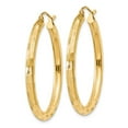 thumbnail image 2 of FB Jewels 14K Yellow Gold Textured Hoop Earrings, 2 of 4