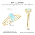 thumbnail image 6 of Rosec Jewels Natural Ethiopian Opal Solitaire Engagement Ring 1 Carat - AAA Quality - Oval Shaped Opal Split Shank Ring, 10K Yellow Gold, US 8.00, 6 of 8