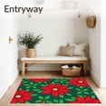 thumbnail image 3 of ODIKA 4'x6' Machine Washable Non-Slip Area Rug, Joyful Poinsettia Bloom Latch Kit Sofa Pillow Project High Traffic Rug, Red, 647905, 3 of 5