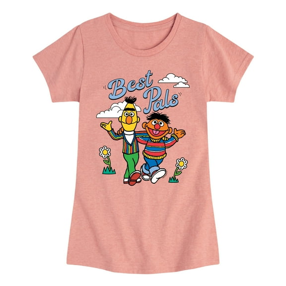 Sesame Street - Bert Ernie Best Pals - Girls Fitted Short Sleeve Graphic T-Shirt