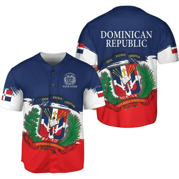 Personalized Dominican Republic Baseball Jersey Shirt,Team Name Republic Dominicana Baseball Jersey for Men and Women (S)