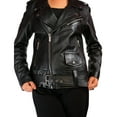 thumbnail image 4 of Genuine Lambskin Black Leather Biker Jacket For Women, Leather Moto Jacket Women (Regular Fit, Small Size), 4 of 10