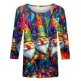 thumbnail image 4 of Lorytime Carnival Oversized T Shirts for Women Pattern Tuesday Tee Pullover 3/4 Sleeve Mardi Gras Tops Crewneck Clothes, 4 of 5