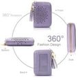 thumbnail image 4 of APHISON RFID Credit Card Holder Zipper Card Case Small Wallets for Women Leather Sunflower style - Purple, 4 of 5