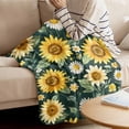thumbnail image 4 of Throw Blanket for Couch Sunflower Daisy Soft Fleece Flannel Blankets Cozy Lightweight Blanket for Home Sofa Living Room Watercolor Flower Bed Throws 30" x 40", 4 of 9