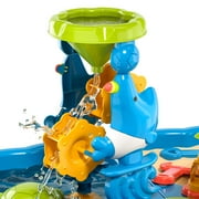 Dinosaur Planet Sand Water Table for Toddlers, 4 in 1 Sand Table and Water Play Table, Kids Table Activity Sensory Play Table Beach Sand Water Sand Toy for Outdoor Backyard for Toddlers Age 2-4 Gift