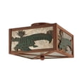 thumbnail image 2 of Meyda Tiffany 50748 10" Square Alligator Flush Mount Ceiling Fixture - Rust, 2 of 6