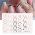 thumbnail image 3 of Nail Art Sticker Self Adhesive Metallic DIY French Line Nail Decals For Women For Home ANGGREK Otros, 3 of 7