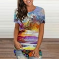 thumbnail image 2 of PATLOLLAV Tops for Women,Woman Fashion Casual Round-Neck Digital Print Short Sleeve T Shirts Tops Blouse, 2 of 6