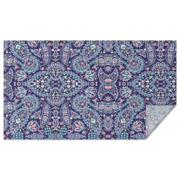 Rectangle Boho Waterproof Tablecloth 60×102 Inch,Bohemian Style Floral Vintage Reusable Indoor/Outdoor Durable Table Cover for Party Kitchen Dinner Room Decor