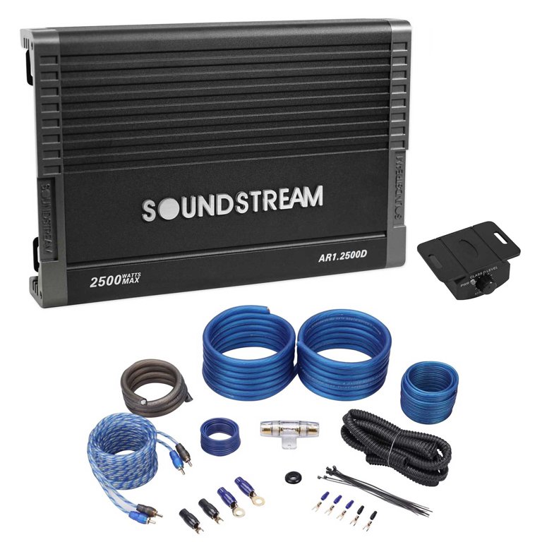 SOUNDSTREAM AR1.2500D Arachnid 2500w Peak/1250w RMS Mono Amplifier+Amp Kit