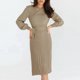 thumbnail image 1 of Vestido Cuello Redondo Ajustado Midi Estilo Sexy Mujer Traje Diario Informal Ygjytge Caqui T XXL para Mujer, 1 of 8