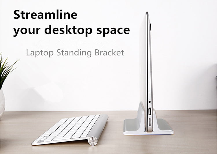 RONSHIN Aluminum Alloy Bracket Bookshelf Vertical Storage Stand for Laptop Notebook Holder Support