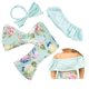 thumbnail image 3 of Conjunto de 3 piezas de lindo hombros descubiertos y pantalones acampanados florales para 18 pulgadas azul claro, 3 of 4
