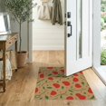 thumbnail image 2 of ODIKA 2'x3' Beige Abstract Shapes With Flowing Washable Accent Rug Green Vines Motif Ornamental Balanced Border Layout Pet Friendly, Bedside Mat for Bedroom, Nursery, RV, 2 of 7