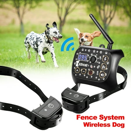 Ownpets Outdoor Wireless Dog Training Shock 2 Collar Fence Pet Electric Trainer System