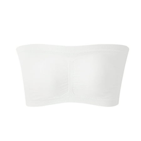 Dadaria Strapless Bras for Women Wireless Women Stretch Strapless Bra Summer Bandeau Bra Plus Size Strapless Bra Comfort Wireless Bra White XXXXXL Women