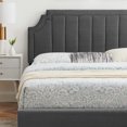 thumbnail image 5 of Platform Bed Frame, Queen Size, Velvet, Dark Grey Gray, Modern Contemporary Urban Design, Bedroom Master Guest Suite, 5 of 10