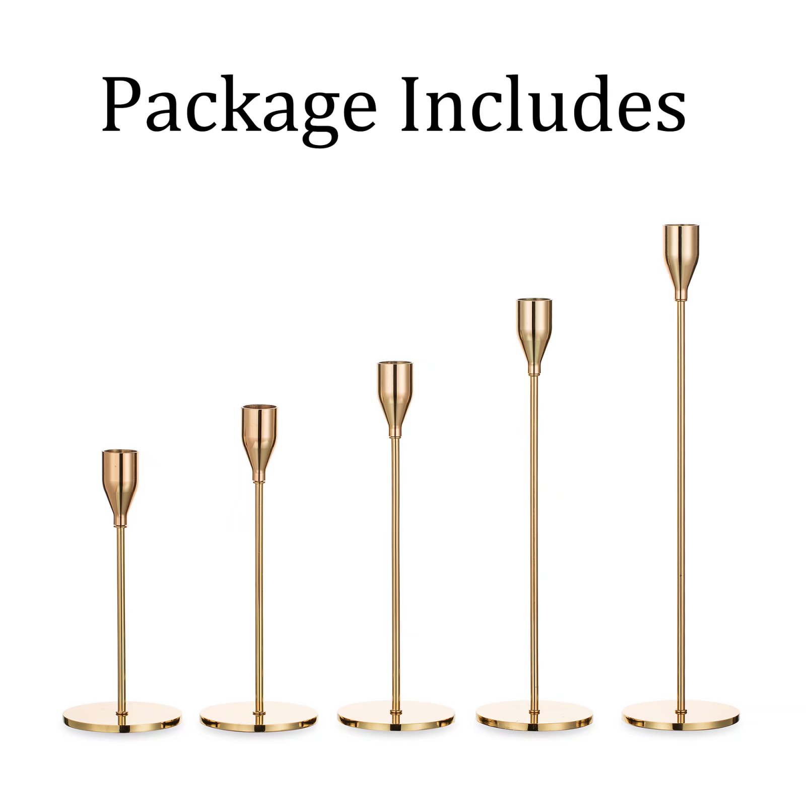 Buy Sziqiqi Gold Taper Candle Holders Candlestick Holder for Wedding ...