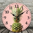 thumbnail image 2 of Chilfamy Wooden Wall Clock Pineapple Print Wall Hanging Decor for Living Rooms Kitchens Dorms 10x10in, 2 of 8