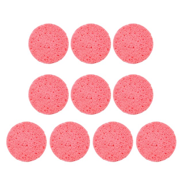 Visland 10 Pcs Face Sponge Reusable Round Absorbent Compressed Natural Makeup Removal Exfoliating SPA Face Cleansing Cellulose Sponge Kit