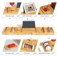 thumbnail image 6 of Bambloom Luxury Bathtub Tray,Bamboo Expandable Bath Tub Tray Table with Brush & Soap Holder,Natural, 6 of 9