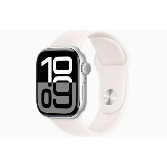 Restored Apple Watch Series 10 GPS 46MM Silver Aluminium Case with Light Blush Sport Band - S/M Band (Refurbished)